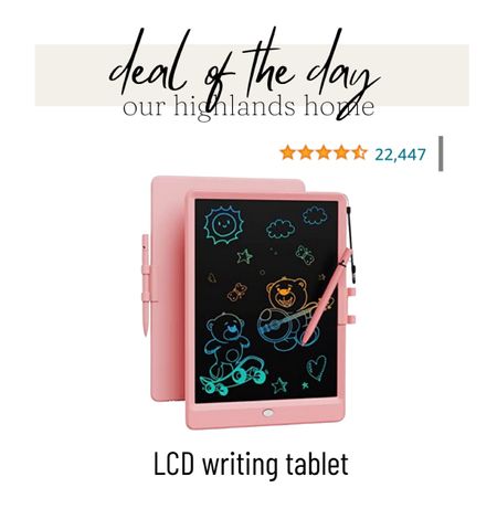 deal of the day lcd writing tablet from amazon 

#LTKkids #LTKHoliday #LTKSeasonal