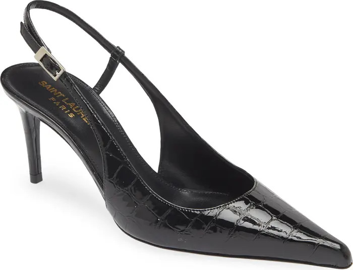 Saint Laurent Hacker Pointed Toe Slingback Pump | Nordstrom | Nordstrom