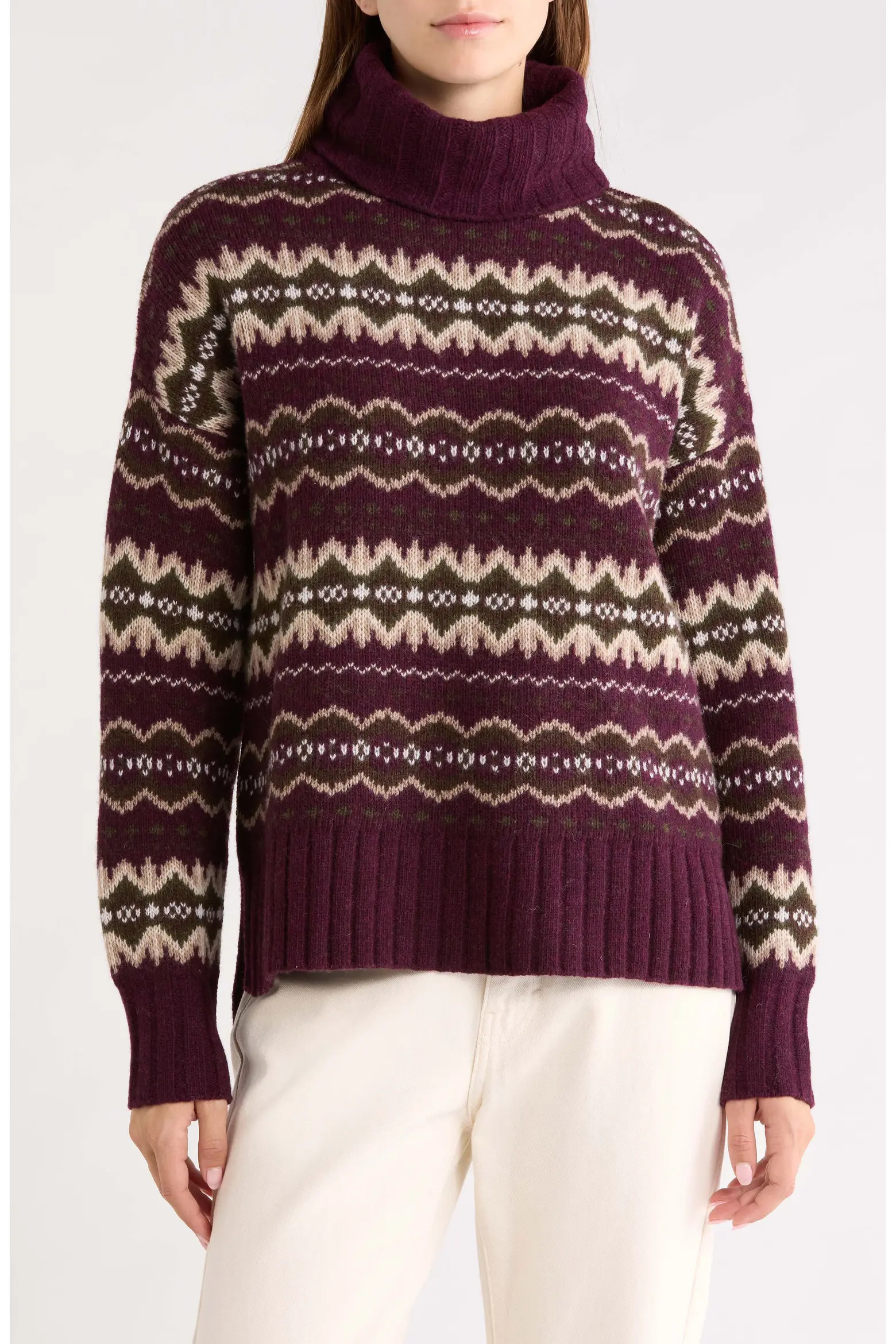 Barbour Helen Fair Isle Wool Blend Turtleneck Tunic Sweater (Women) | Nordstrom | Nordstrom