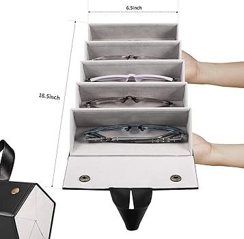 SMARTTOP Sunglass Eyeglass Organizer Collector 5 slot 6 Slot PU Eyeglasses Storage Case Box Multi... | Amazon (US)