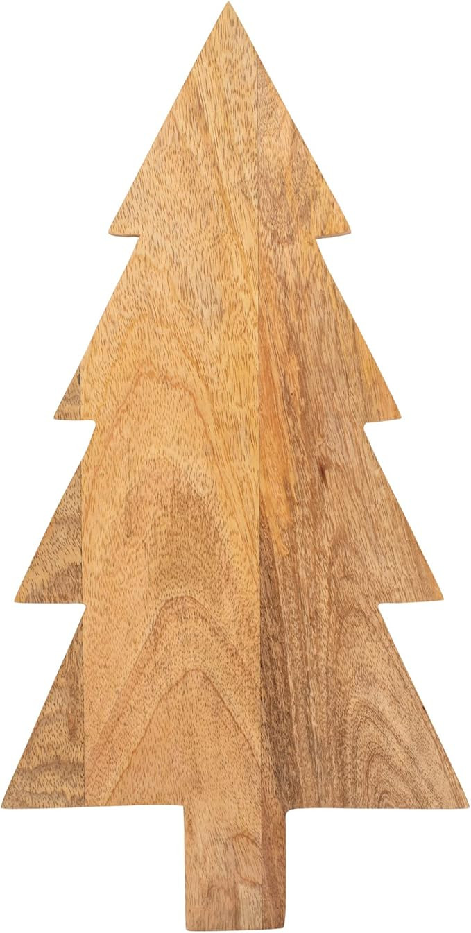 Mary Square Natural Brown Christmas Tree 15 x 7.5 Mango Wood Christmas Cheese Cutting Board | Amazon (US)