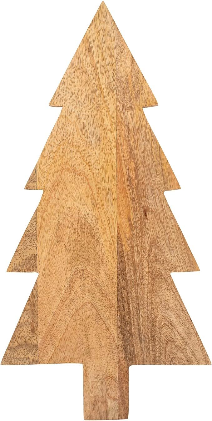 Mary Square Natural Brown Christmas Tree 15 x 7.5 Mango Wood Christmas Cheese Cutting Board | Amazon (US)