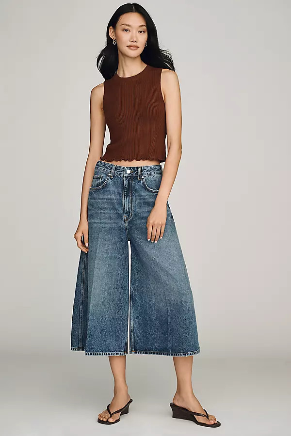 High-Rise Baggy Culotte Jeans | Anthropologie (US)