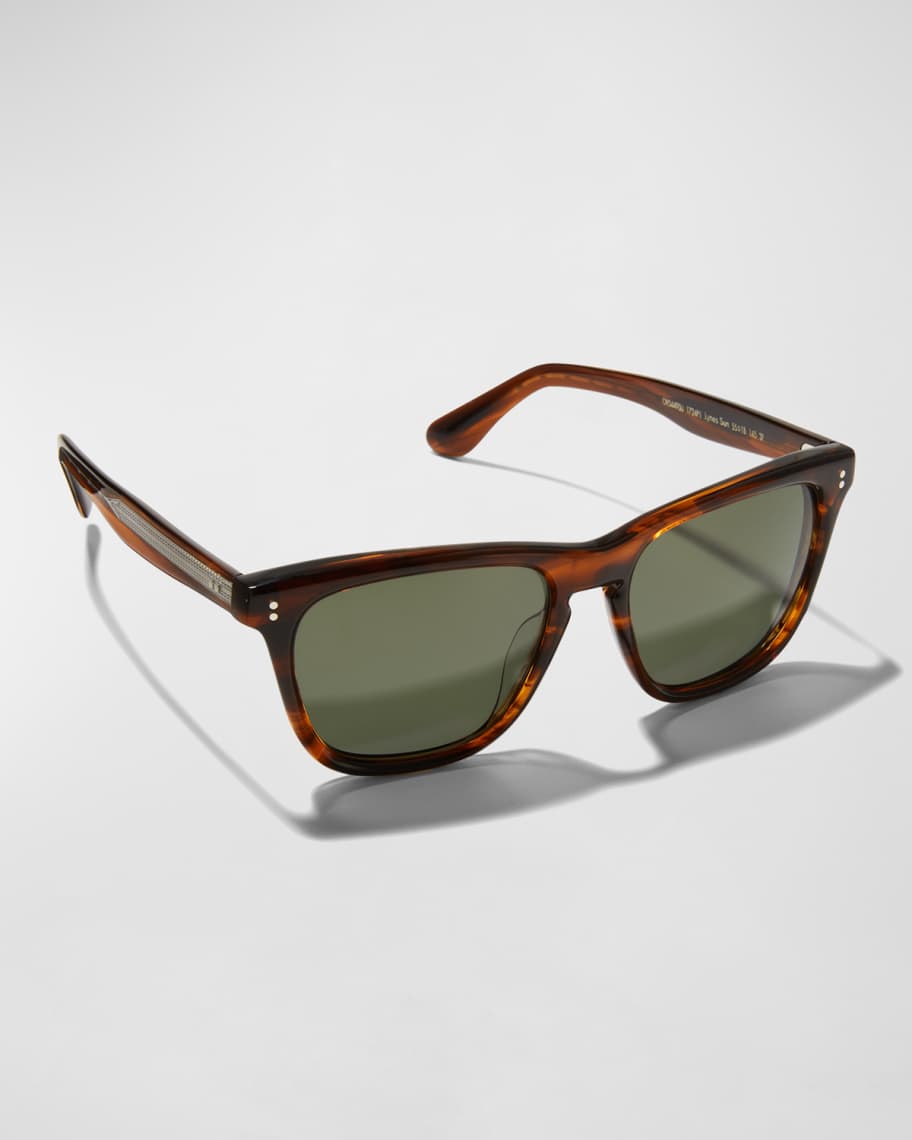 Men's Lynes Sun Rectangle Acetate Sunglasses | Neiman Marcus