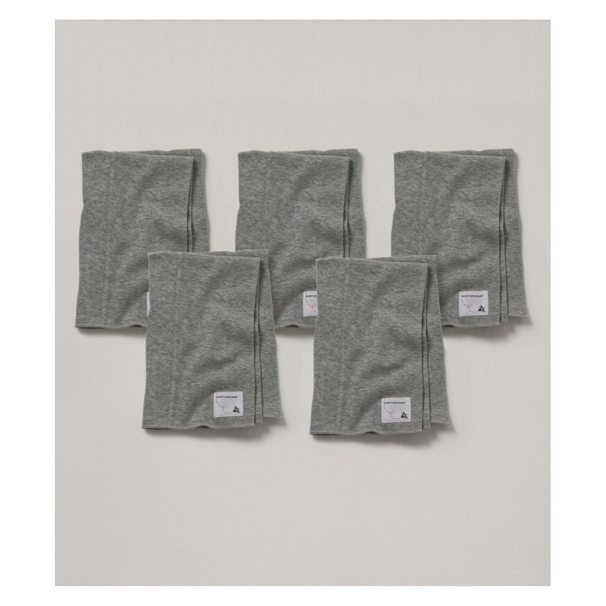 Burt's Bees Baby® Organic Cotton 5pk Burp Cloth Set - Heather Gray | Target