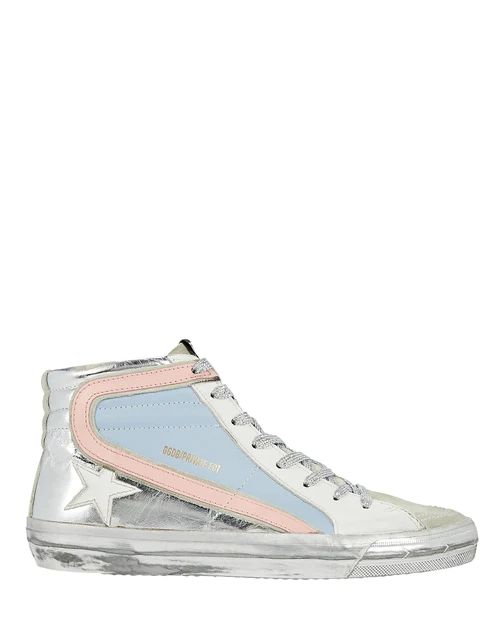 Golden Goose Slide Leather High-Top Sneakers | Shop Premium Outlets