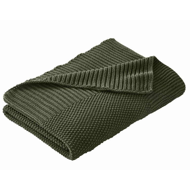 Better Homes and Gardens, Chunky Knit Deep Green Throw, Cotton-Blend, 50"x60", 2.3 LB, All Ages | Walmart (US)