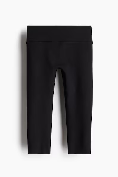 H & M - Capri sports leggings with SoftMove - Black | H&M (UK, MY, IN, SG, PH, TW, HK)