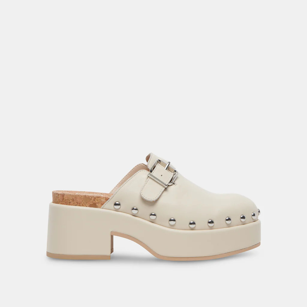 YEVAN CLOGS IVORY LEATHER | DolceVita.com