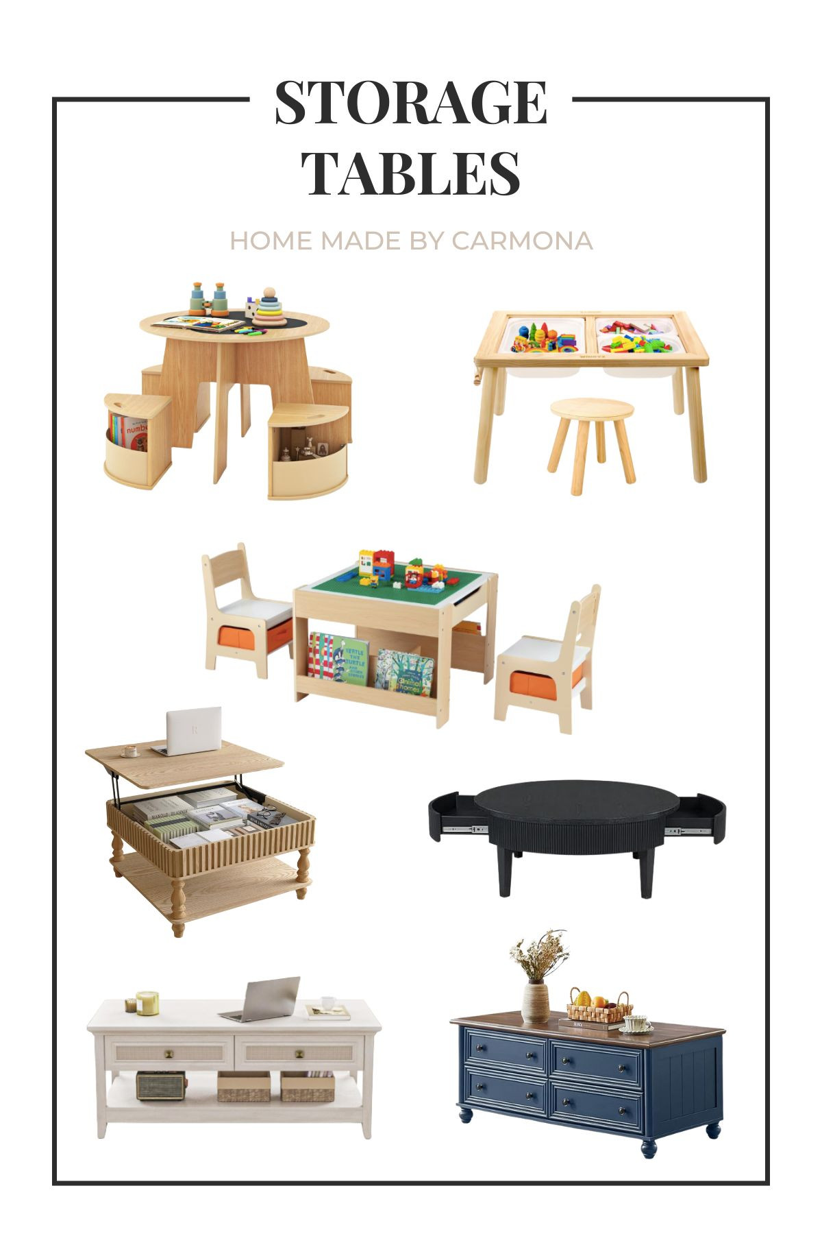 Storage tables for kids toys | Playroom tables and proper living room coffee tables 

 #LTKHome