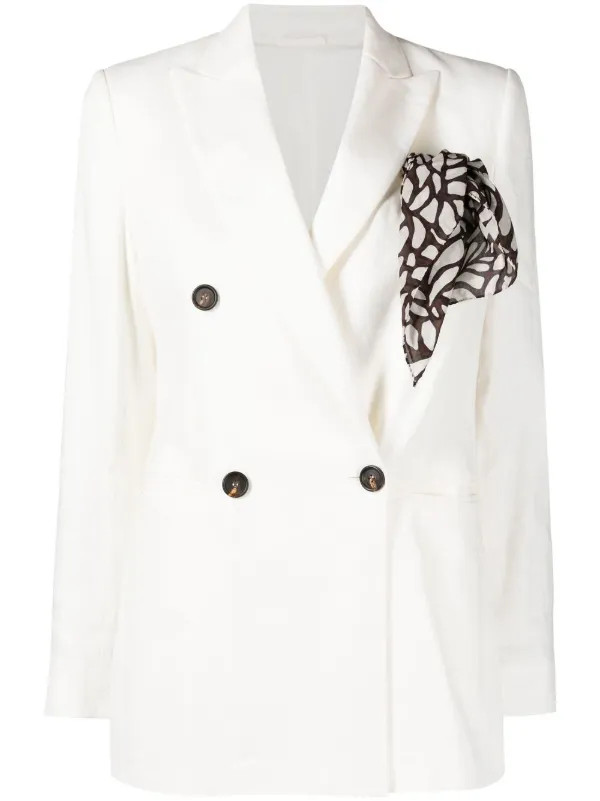 double-breasted woven blazer | Farfetch Global