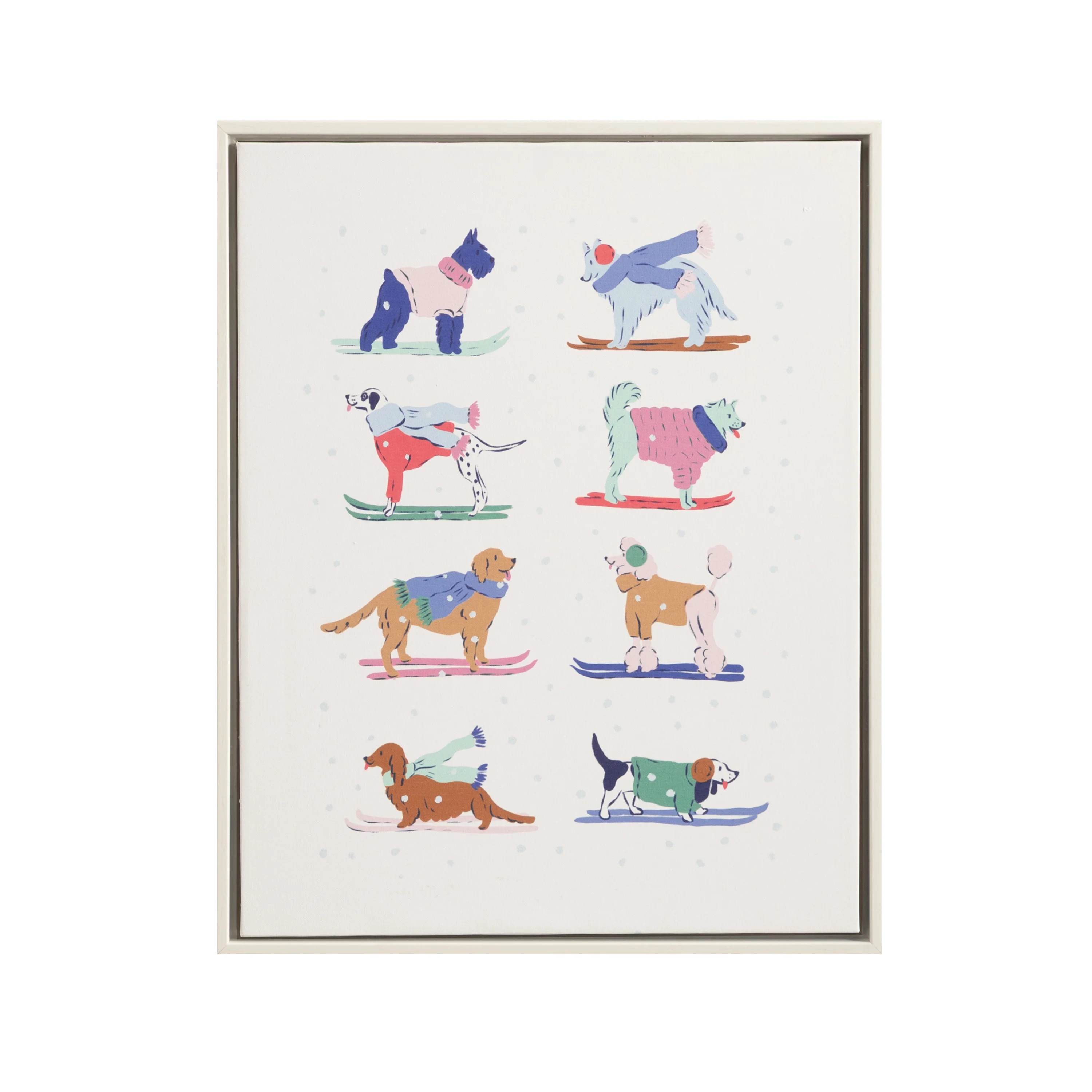 DesignOvation Ski Dogs 16"x 20" Framed Canvas Art Print by Krissy Mast | Walmart (US)