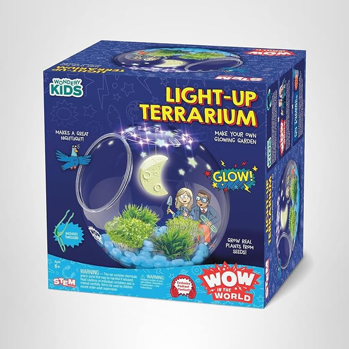 Wow in The World Light-UP Terrarium | Grow Plants, Decorate Your Terrarium, Glow-in-The-Dark, UV ... | Amazon (US)