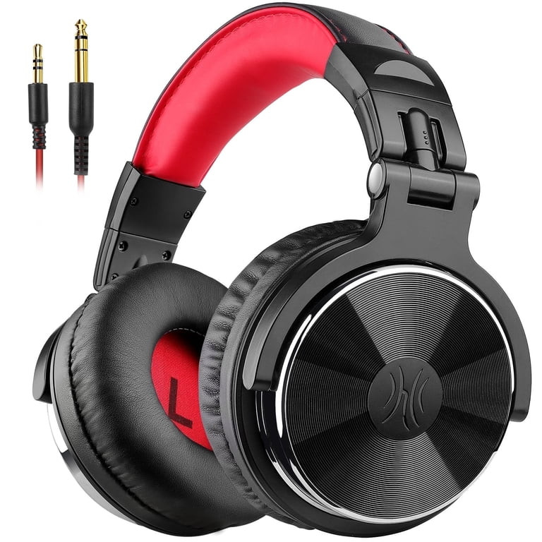OneOdio Wired over-Ear Headphones with Mic Dual Plugs & Deep Bass Sound for PC Laptop Phones-Red | Walmart (US)