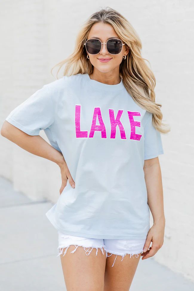 Lake Ice Blue Graphic Tee | Pink Lily