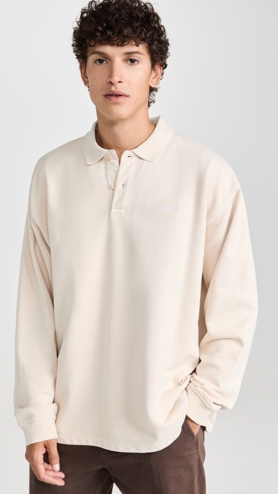 Obey Lowercase Pigment Polo Sweatshirt | Shopbop | Shopbop