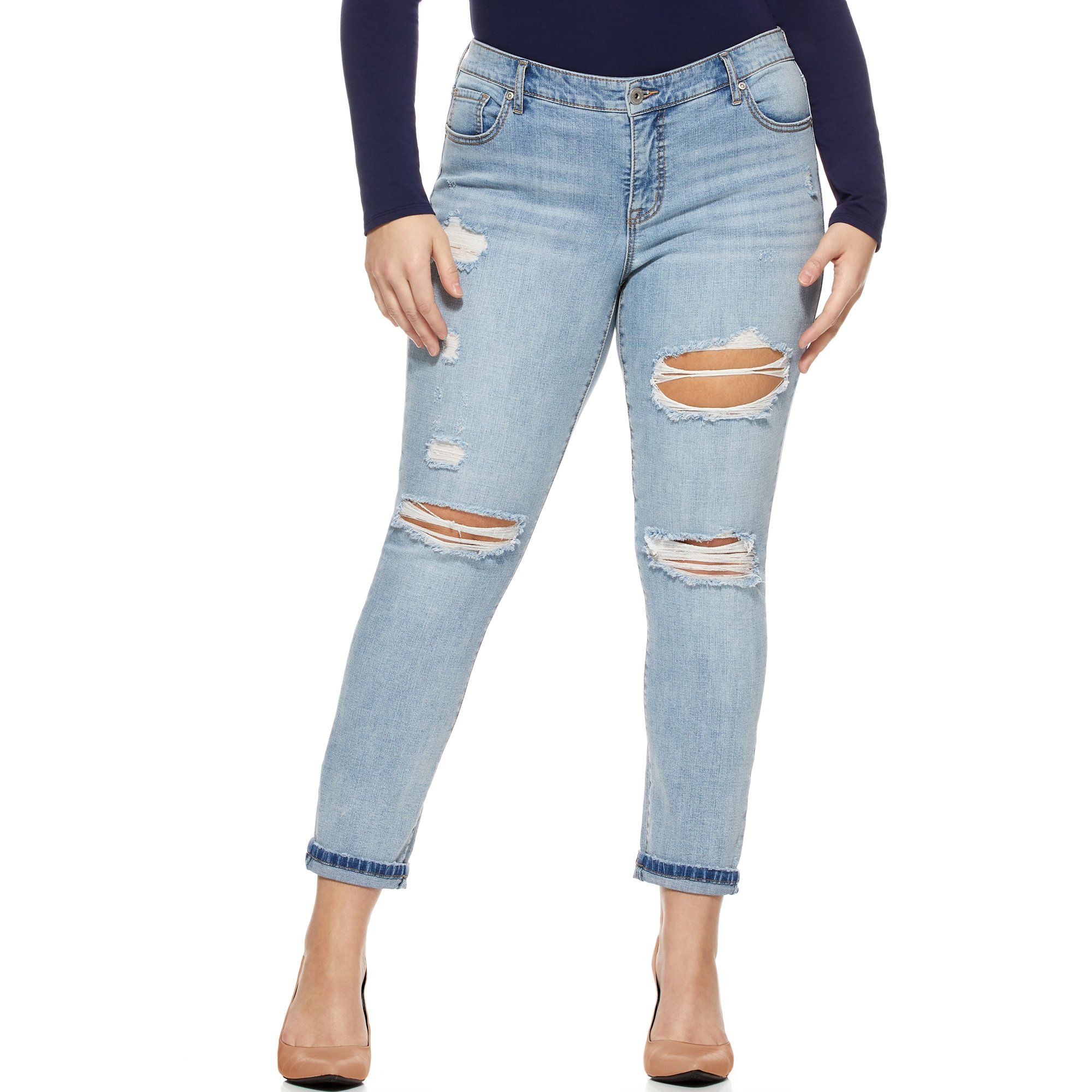 Sofia Jeans by Sofia Vergara Plus Size Bagi Boyfriend Mid-Rise Jean | Walmart (US)