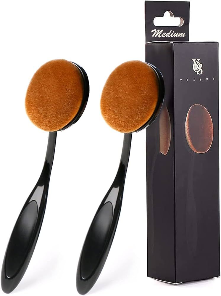 Yoseng Foundation Brush For Liquid Makeup,Oval BlackMedium Toothbrush makeup brushes Fast Flawles... | Amazon (US)