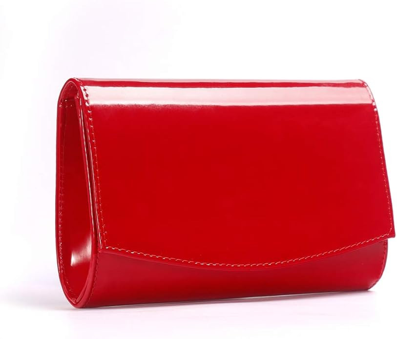Women Patent Leather Wallets Clutch Purses Evening Bag Handbag Solid Color | Amazon (US)