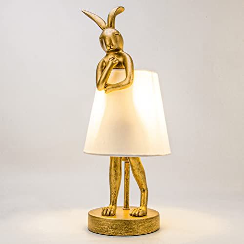 Bunny Table Lamp Lighting, Gold Cute Rabbit Vintage Lamp Retro, Creative Gold Decor Night Light for  | Amazon (US)