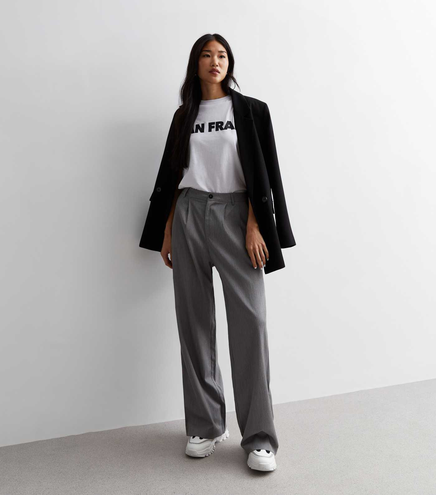 Grey High Waist Wide Leg Trousers
						
						Add to Saved Items
						Remove from Saved Items | New Look (UK)