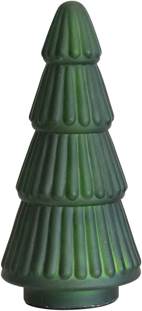 Creative Co-Op 4" Round x 8" H Embossed Mercury Glass Tree, Matte Green | Amazon (US)