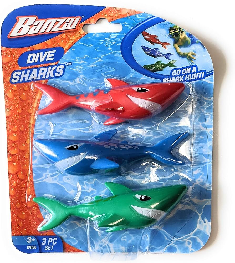 Funstuff 3pc Dive Sharks Pool Toy | Shark Pool Toys | Underwater Torpedo | Great Watertoy for Kid... | Amazon (US)