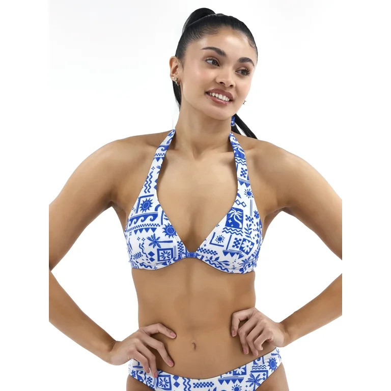 No Boundaries Women's Underwire Halter Swim Top, Sizes XXS - XXL - Walmart.com | Walmart (US)