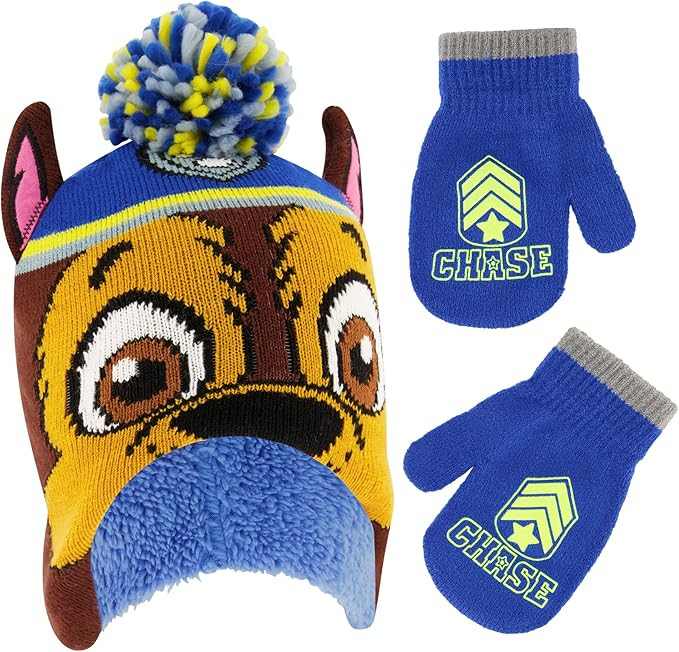 Nickelodeon boys Winter Hat and Mittens Set, Paw Patrol Chase Marshall Toddler Beanie for Ages 2-... | Amazon (US)