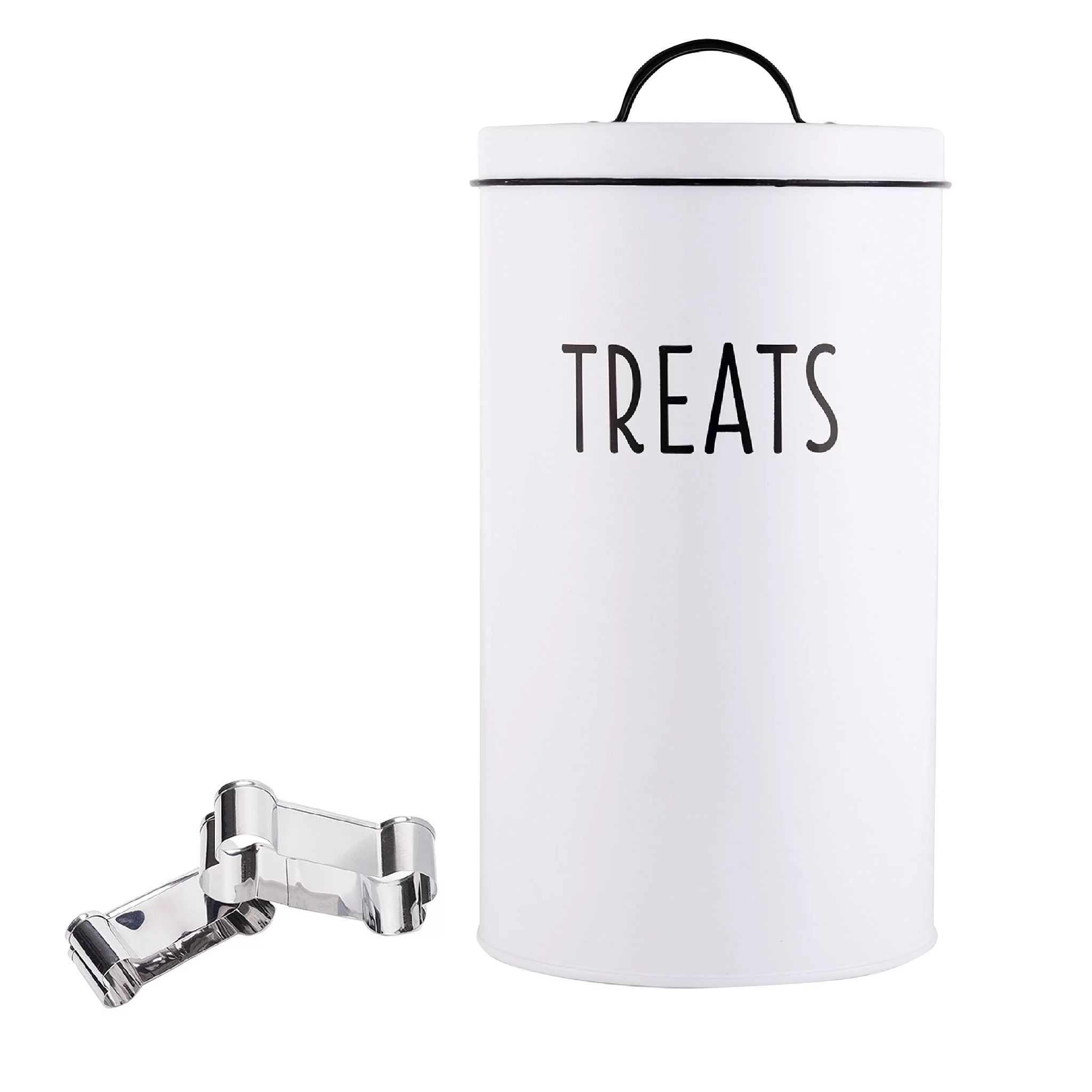 Outshine White Farmhouse Cat and Dog Treat Container with 2 Dog Bone Cookie Cutters | Cute Pet Fo... | Walmart (US)