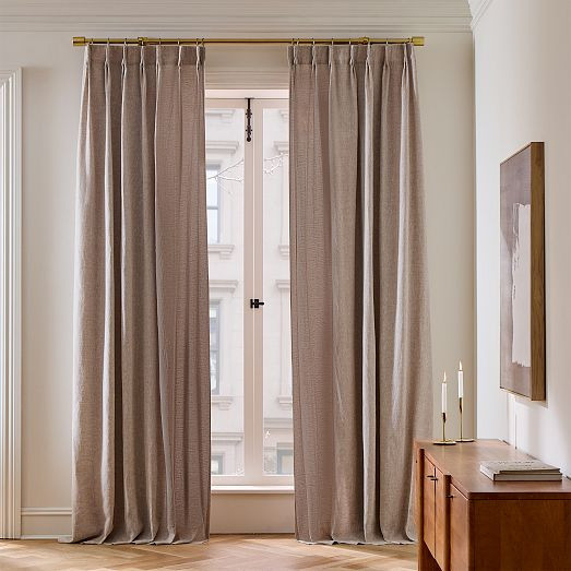 Pleated European Flax Linen Blackout Curtain | West Elm (US)