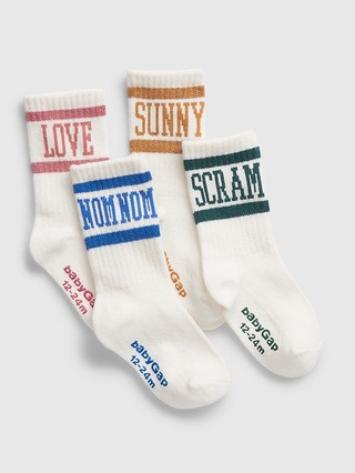 babyGap | Sesame Street Graphic Crew Socks (4-Pack) | Gap (US)