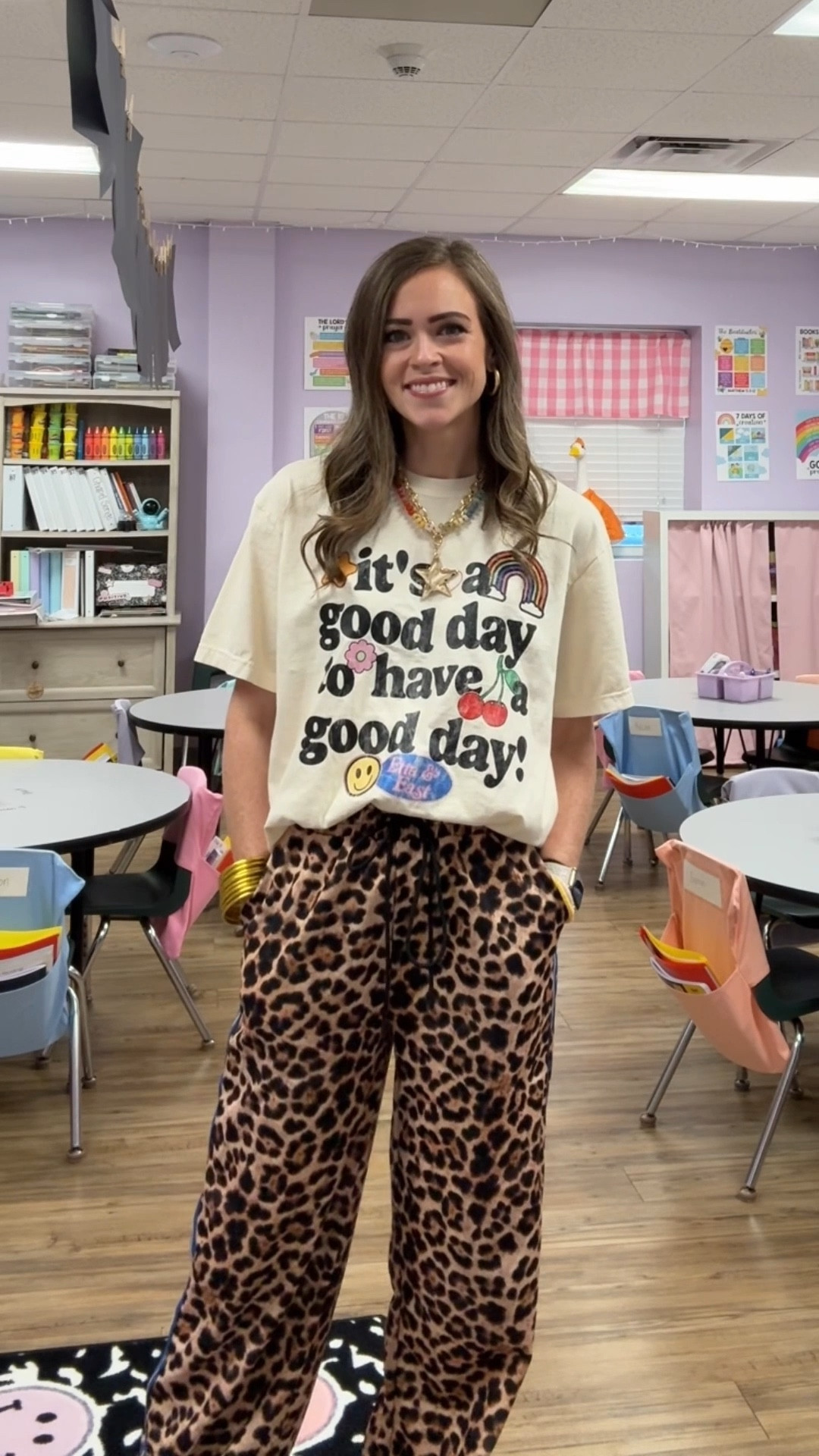 Obsessed with this fun outfit! Everything is linked except the star necklace that came from TJ Maxx 🐆 #teacherootd 

#LTKFindsUnder50