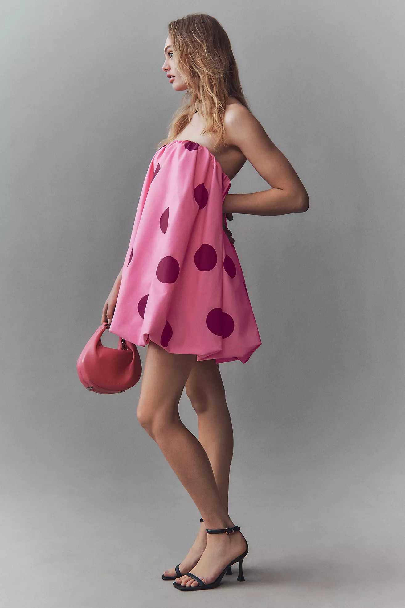 The Wolf Gang Gaia Strapless Polka Dot Bubble Mini Dress | Anthropologie (US)