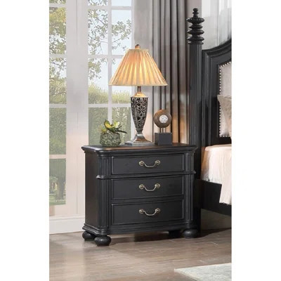 1Pc Traditional Vintage Drawer Pull 3-Drawer Nightstand Finish Bedroom Wooden Furniture | Wayfair North America