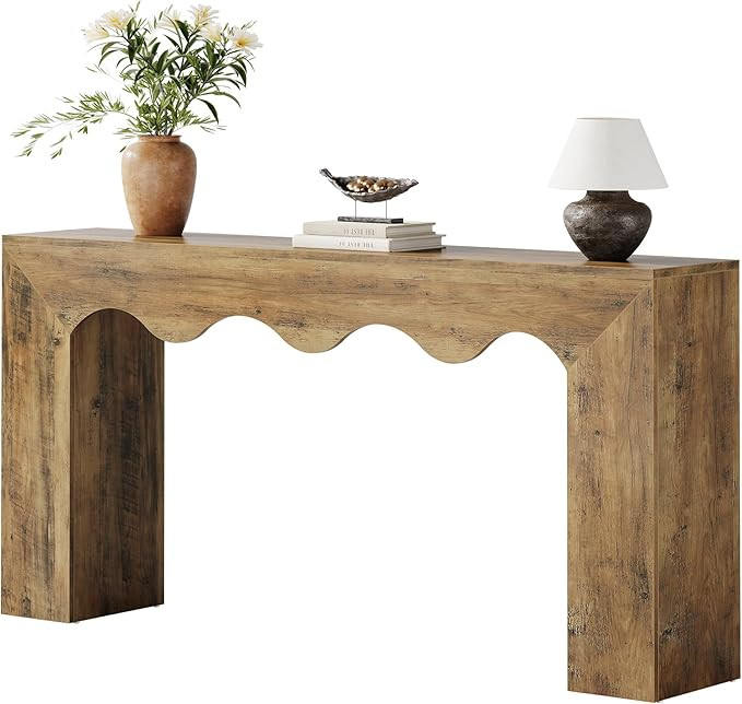 Tribesigns 63" Farmhouse Console Table, Wooden Couch Table Behind Sofa with Storage, Long Entrywa... | Amazon (US)