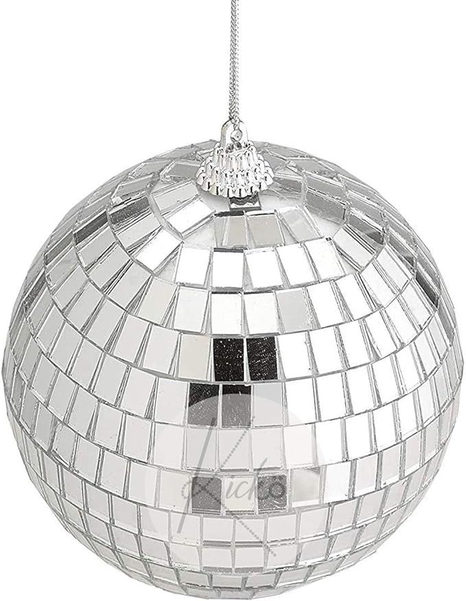 Kicko Mirror Disco Balls - 4 Inch Silver Hanging Ornaments - for Home Decorations, Stage Props, G... | Amazon (US)
