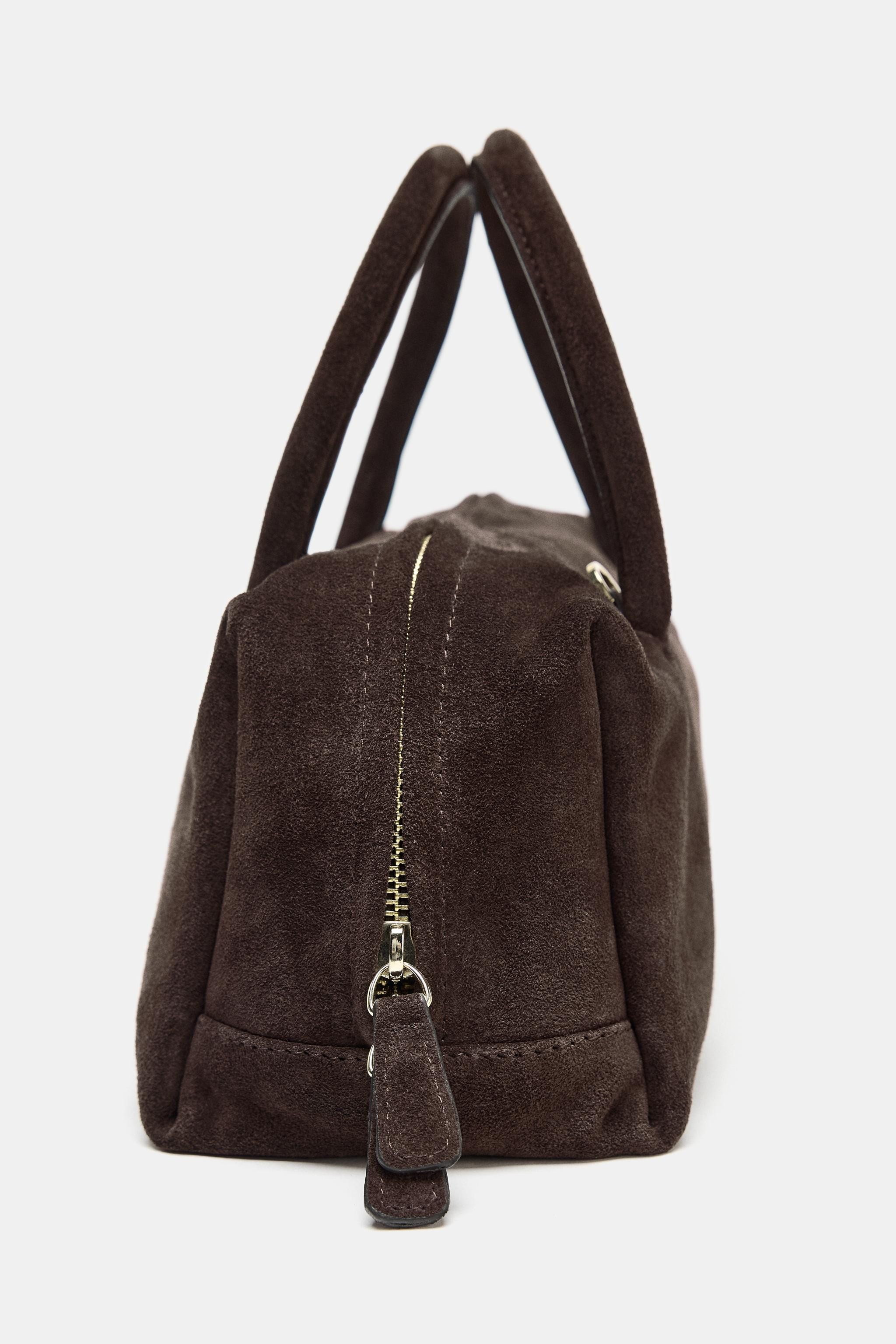 SPLIT LEATHER BOWLING BAG | Zara US