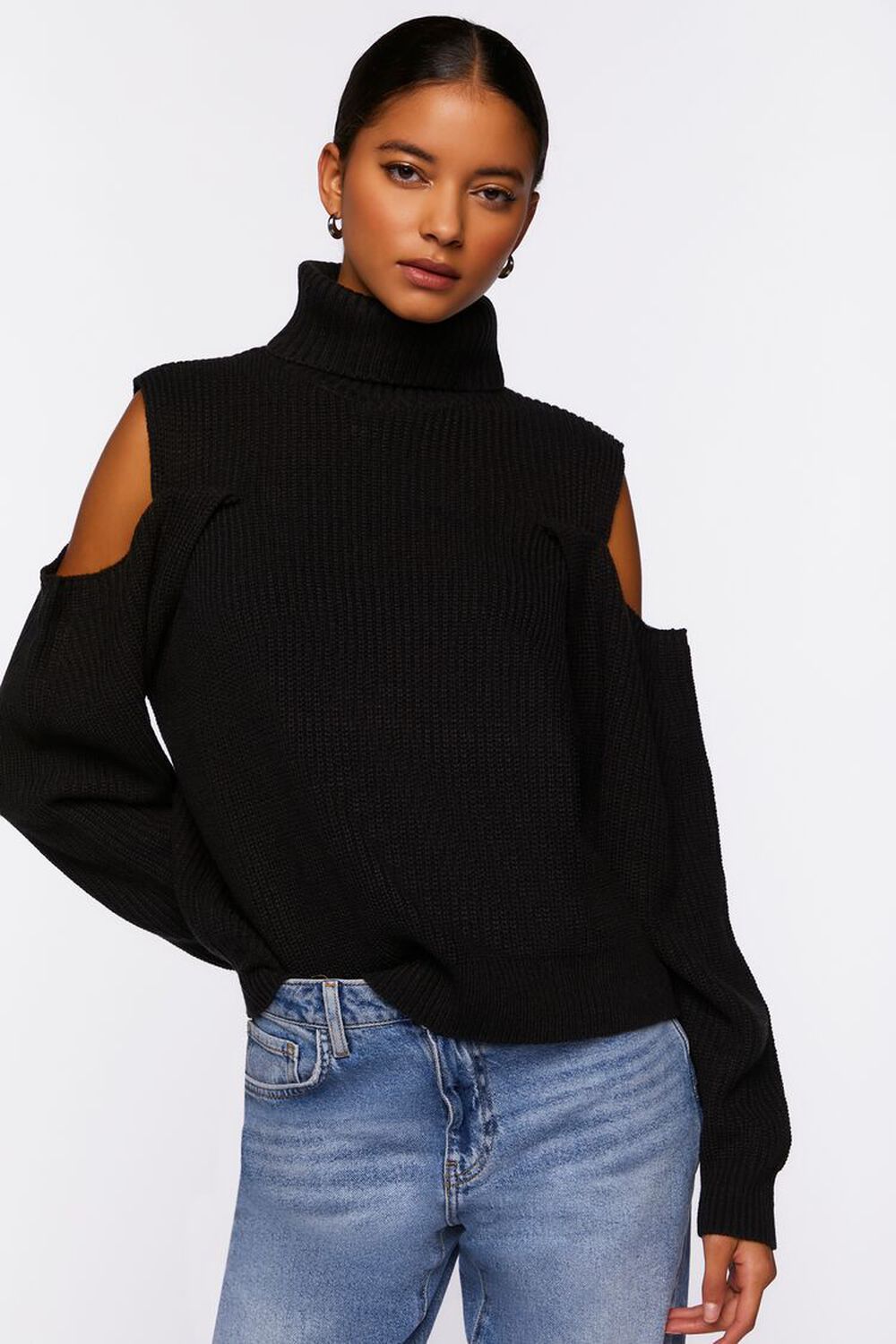 Open-Shoulder Turtleneck Sweater | Forever 21 (US)