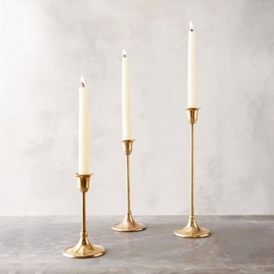 Antiqued Brass Candlestick, Tall | Terrain