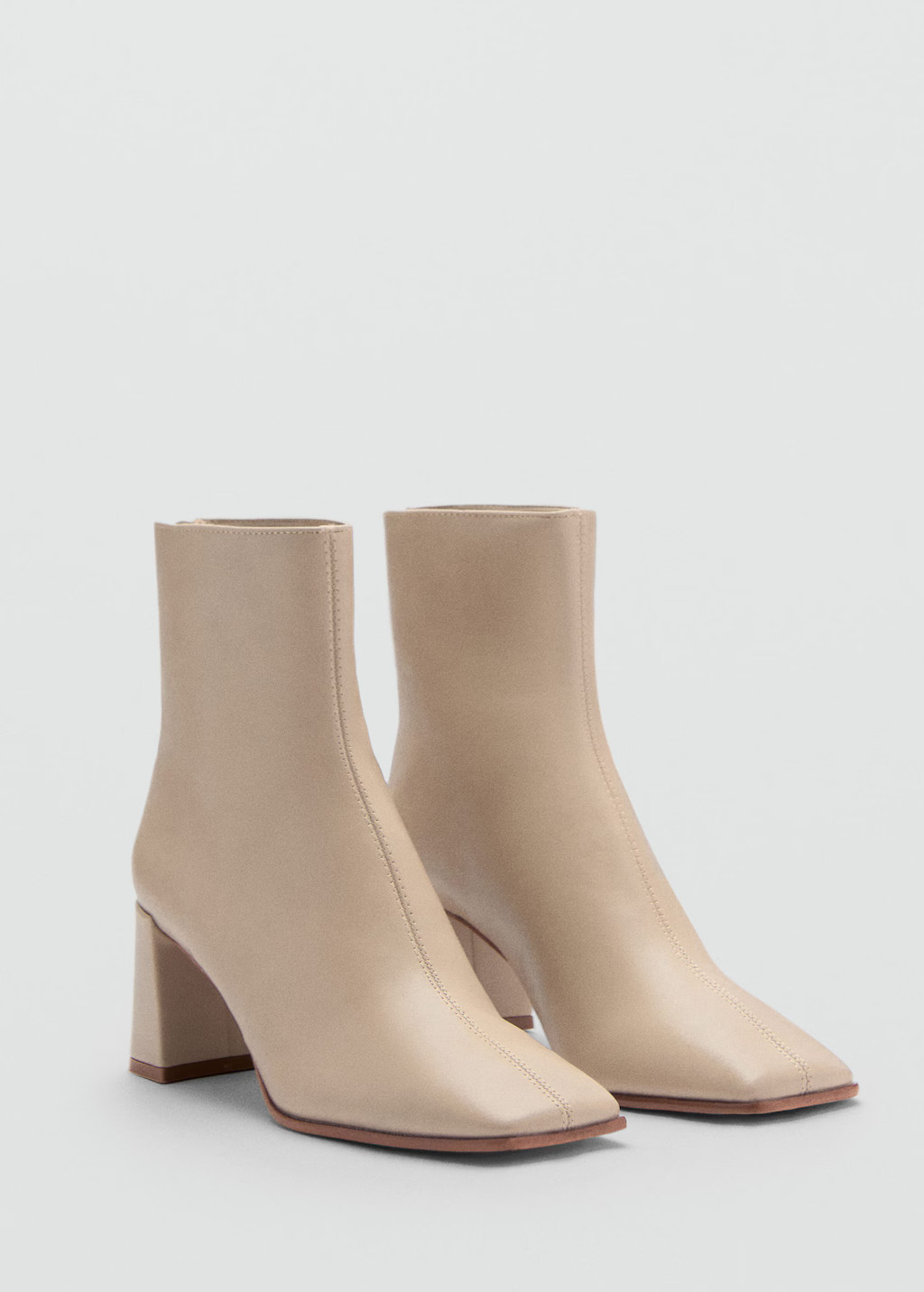 Block ankle boots with square toe ecru - Woman - 4 - MANGO | MANGO (UK)