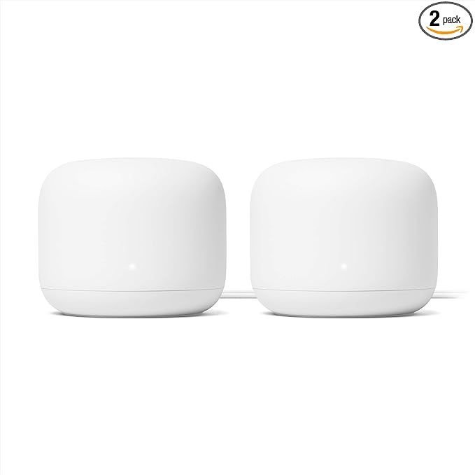 Google Nest Wifi -  AC2200 - Mesh WiFi System -  Wifi Router - 4400 Sq Ft Coverage - 2 pack | Amazon (US)