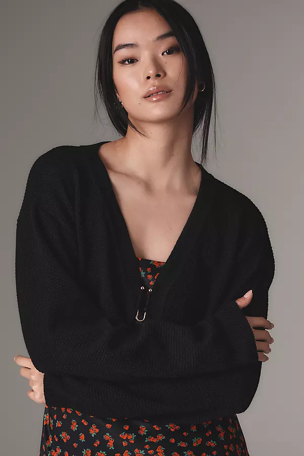 Flat White Livvy Waffle-Knit Hardware Shrug | Anthropologie (US)