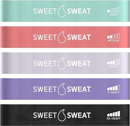 Amazon.com: Sweet Sweat Mini Loop Resistance Bands - Set of 5 | Exercise Hip Booty Bands for Squa... | Amazon (US)