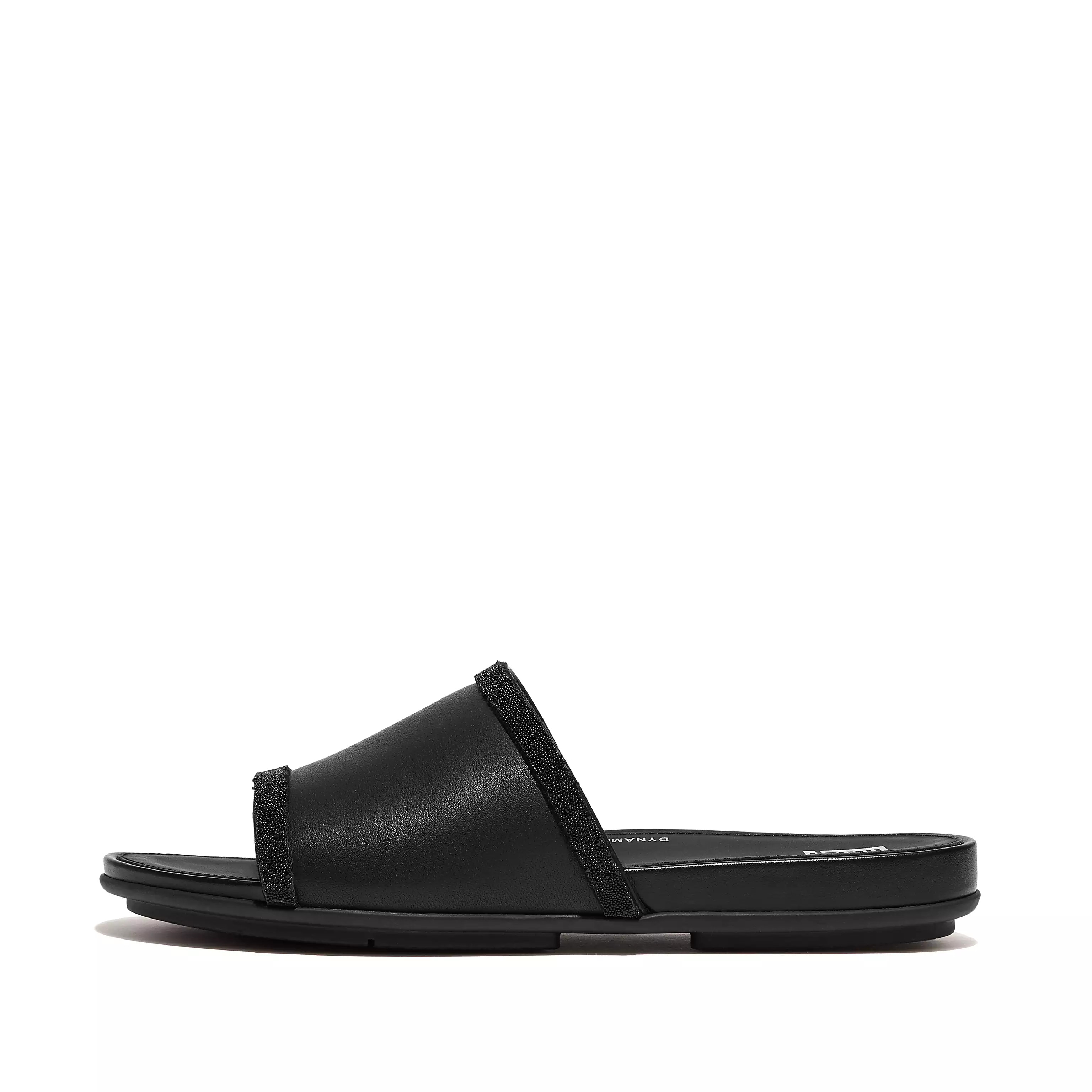 GRACIE Opul-Trim Leather Slides | FitFlop (US)