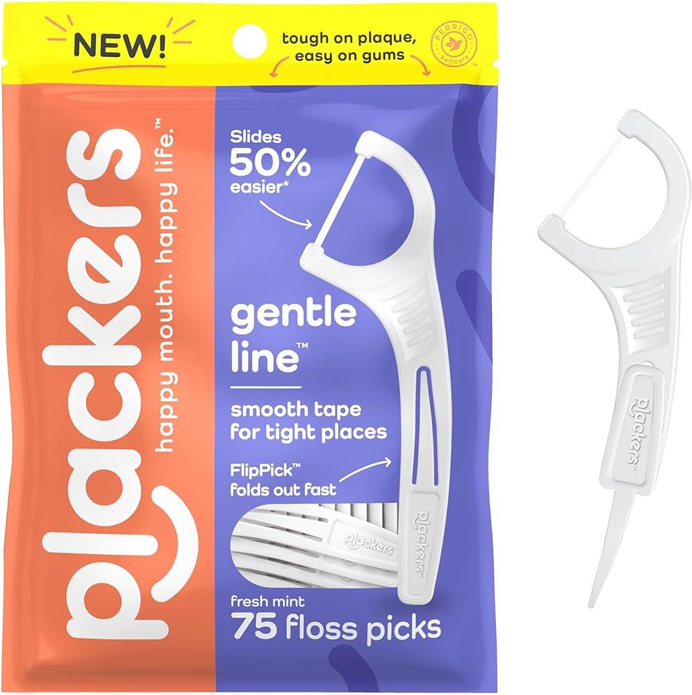 Plackers Gentle Line Floss Picks, Fresh Mint Flavor, Fold-Out FlipPick, QuickFix Grip, Easy Stora... | Amazon (US)