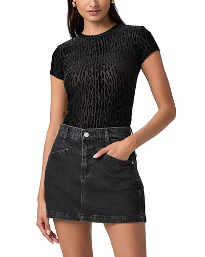 PAIGE Women's Ryder Skirt w Front Yoke Angled Pkts, Coal Black, 26 | Amazon (US)