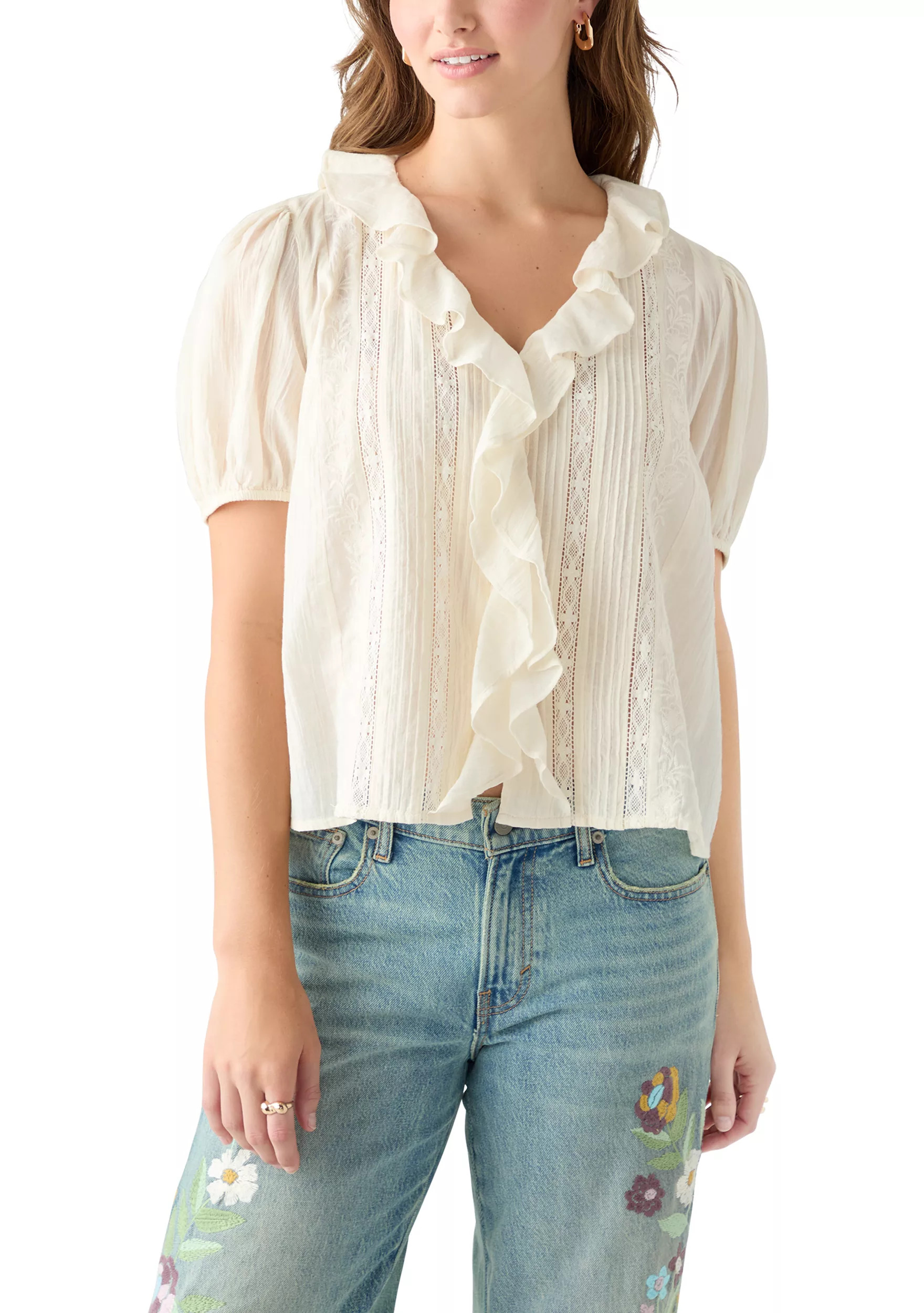 Ruffle Pintuck Blouse | Belk