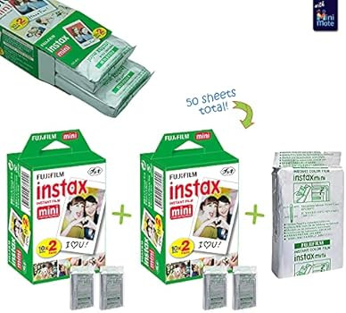 Fujifilm Instax Mini 11 Instant Camera Blush Pink + Custom Case + Fuji Instax Film Value Pack (50... | Amazon (US)