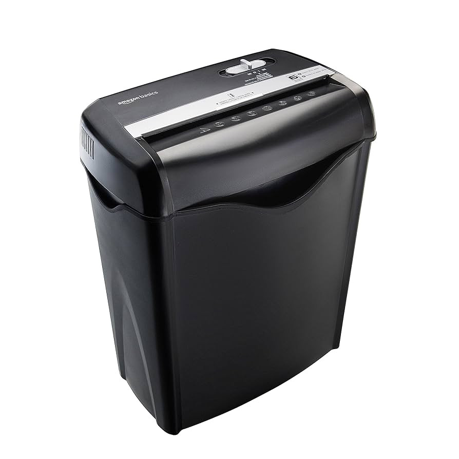 Amazon Basics 6 Sheet Cross Cut Paper and Credit Card Home Office Shredder with 3.8 Gallon Bin, B... | Amazon (US)